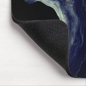 Elegante marine marmer kunst faux gouden glitter muismat (Hoek)