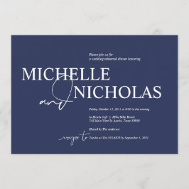 Elegante Marine Minimalisme bruiloft repetitie din Kaart