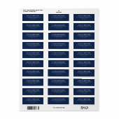Elegante Marine Minimalist Etiket (Full Sheet)