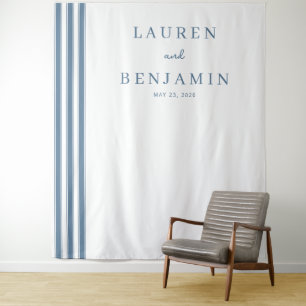 Elegante marine minimalistische lijnen wandkleed