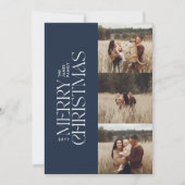 Elegante marine moderne minimale multi botanische  feestdagenkaart (Voorkant)