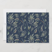 Elegante marine moderne minimale natuurlijke botan feestdagenkaart (Achterkant)