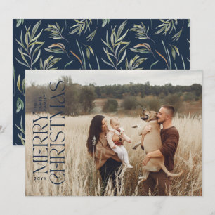 Elegante marine moderne minimale natuurlijke botan feestdagenkaart