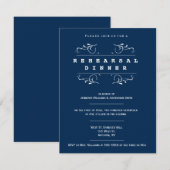 Elegante marine repetitie diner uitnodigingen (Voorkant / Achterkant)
