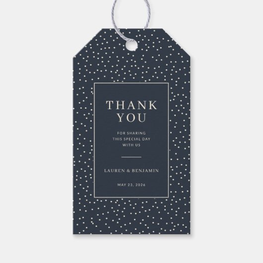 Elegante marine stippen cadeaulabel (Voorkant)