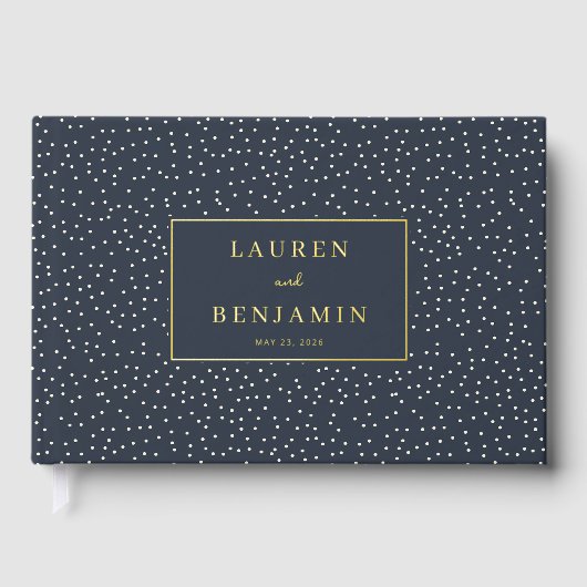 Elegante marine stippen gastenboek (Voorkant)