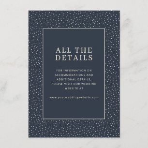 Elegante marine stippen informatiekaartje