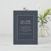 Elegante marine stippen informatiekaartje (Staand voorkant)