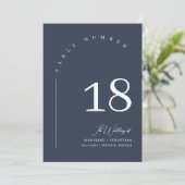 Elegante Marine Trouwstoel Grafiek Tafelnummer (Staand voorkant)