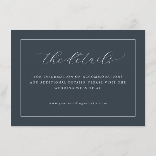 Elegante marine typografie informatiekaartje (Voorkant)