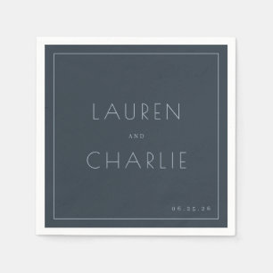 Elegante marine typografie servet