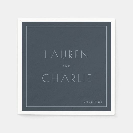 Elegante marine typografie servet (Voorkant)