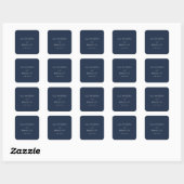 Elegante marine typografie vierkante sticker (Vel)