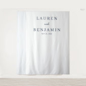 Elegante marine verticale lijnen wandkleed (Voorkant)