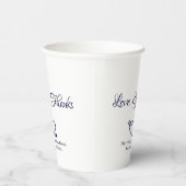 Elegante marine wit aangepaste script harten bruil papieren bekers (Rechts)