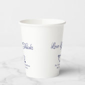 Elegante marine wit aangepaste script harten bruil papieren bekers (Links)