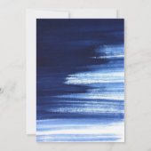 Elegante Marine & Witte Kleur Borstel Strokes Trou Kaart (Achterkant)