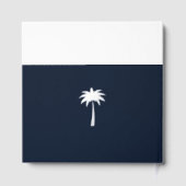 Elegante Marine Witte Palm Tree Coastal Wedding Gastenboek (Achterkant)
