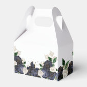 Elegante Marine & Witte Rose Bloemen Bruiloft Bedankdoosjes (Achterkant)
