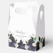 Elegante Marine & Witte Rose Bloemen Bruiloft Bedankdoosjes (Geopend)