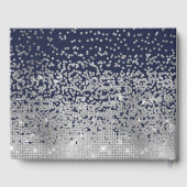 Elegante marine zilver glitters confetti bruidsfee gastenboek (Achterkant)