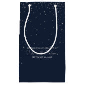 Elegante Marine & Zilver Vallende Sterren Bruiloft Klein Cadeauzakje (Voorkant)
