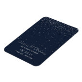 Elegante Marine & Zilveren Vallende Sterren Sla de Magneet (Linkerzijde)