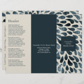 Elegante marineblauw Abstracte moderne drievoudige (Voorkant / Achterkant)