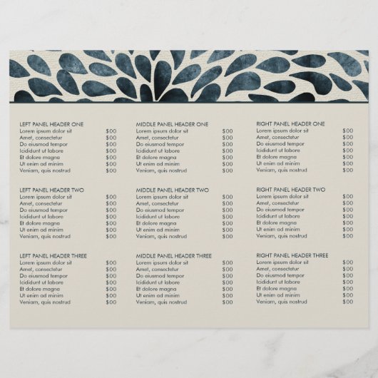 Elegante marineblauw Abstracte moderne drievoudige (Achterkant)