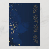 Elegante marineblauwe bloemencermonieprogramma sja programmakaart (Achterkant)