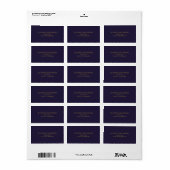 Elegante marineblauwe bruiloft Adresetiketten Etiket (Full Sheet)