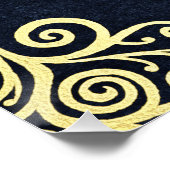 Elegante marineblauwe en gouden 'Kindly Sign' post Perfect Poster (Hoek)