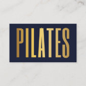 Elegante marineblauwe en gouden pilates visitekaartje (Voorkant)