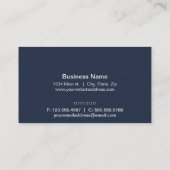 Elegante, marineblauwe en limoengroene Chevron Visitekaartje (Achterkant)