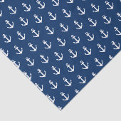 Elegante marineblauwe nautische anker cadeauvuller tissuepapier (Detail)