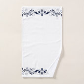 Elegante marineblauwe wervelingen kant bad handdoek (Handdoek)