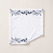Elegante marineblauwe wervelingen kant bad handdoek (Wasdoekje)