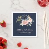 Elegante marinebloesem roze bloemig servet (Insitu)