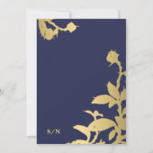 Elegante marinegoud  antiek bruiloft kaart (Achterkant)