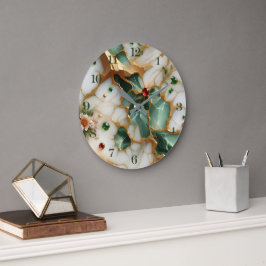 Elegante Marmer & Bloemen Muurklok Grote Klok