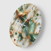 Elegante Marmer & Bloemen Muurklok Grote Klok (Hoek)