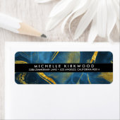 Elegante marmer textuur retouradres etiket (Insitu)