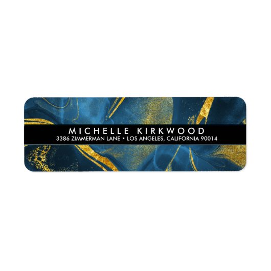 Elegante marmer textuur retouradres etiket (Voorkant)