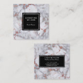 elegante marmer vierkante visitekaartje (Voorkant / Achterkant)
