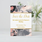ELEGANTE MARMER WERVELING RSVP KAART (Staand voorkant)