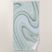 Elegante Marmer Werveling Zilver Glitters Glamour Strandlaken (Voorkant)