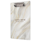 Elegante Marmeren Achtergrond Gouden Glitter Eenvo Klembord (Links)