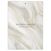 Elegante Marmeren Achtergrond Gouden Glitter Eenvo Klembord (Achterkant)