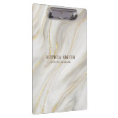 Elegante Marmeren Achtergrond Gouden Glitter Eenvo Klembord (Rechts)