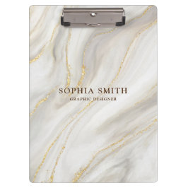 Elegante Marmeren Achtergrond Gouden Glitter Eenvo Klembord